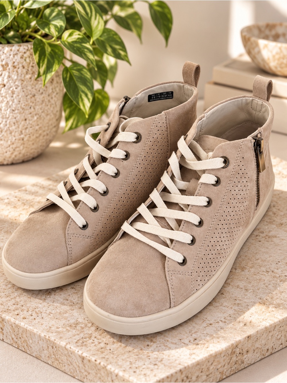 Revitalign Emma Suede High Top Sneakers Beige Taupe Size 9 #87